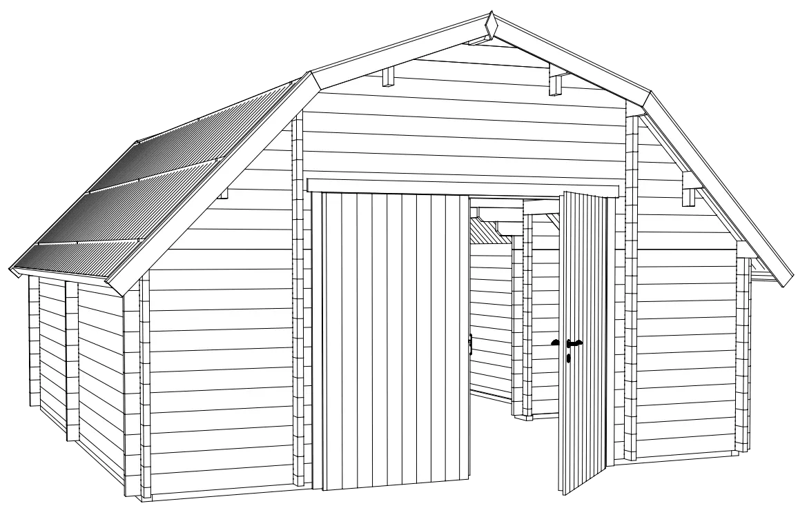 Holzgarage RHÖN | 5,2 x 5,98 Meter