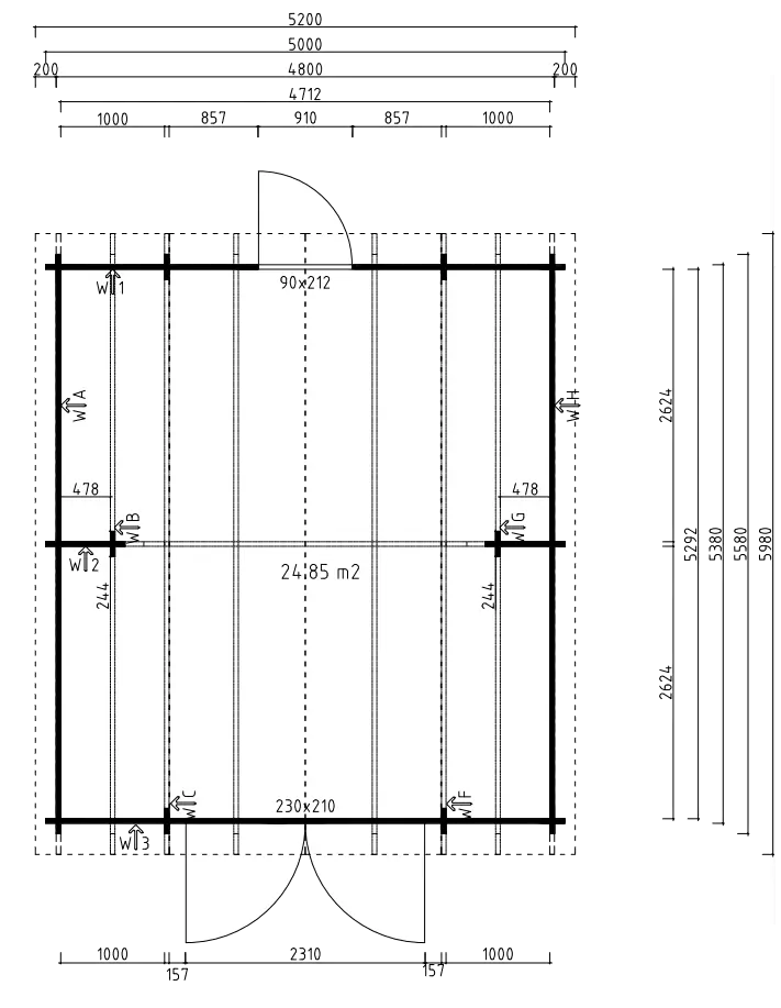 Holzgarage RHÖN | 5,2 x 5,98 Meter