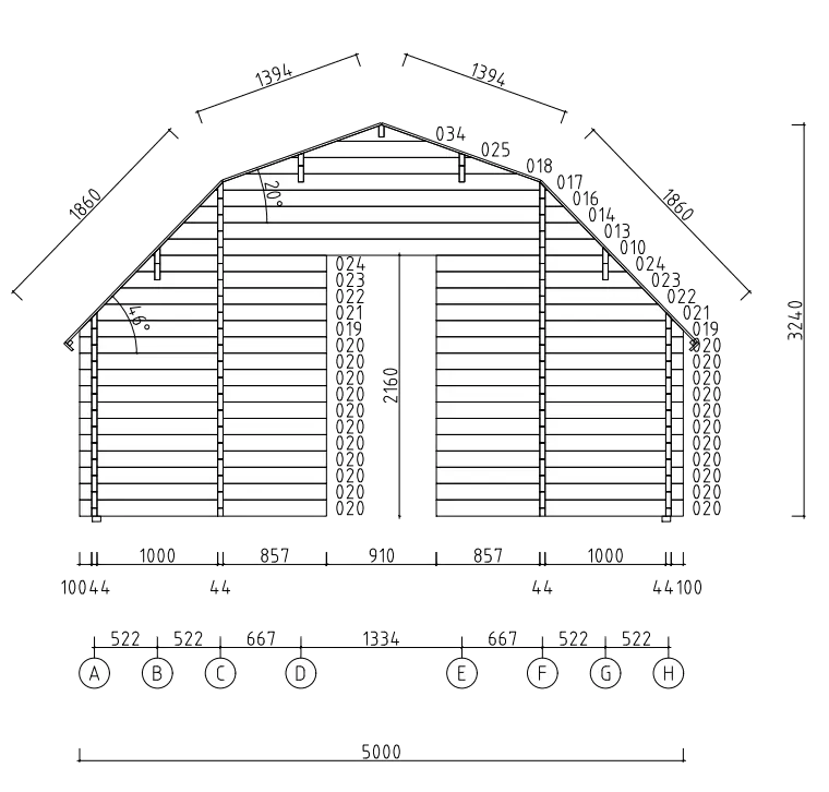 Holzgarage RHÖN | 5,2 x 5,98 Meter