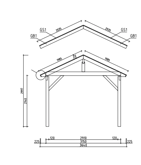 Design-Überdachung oder Carport | 5,1 x 3,6 m