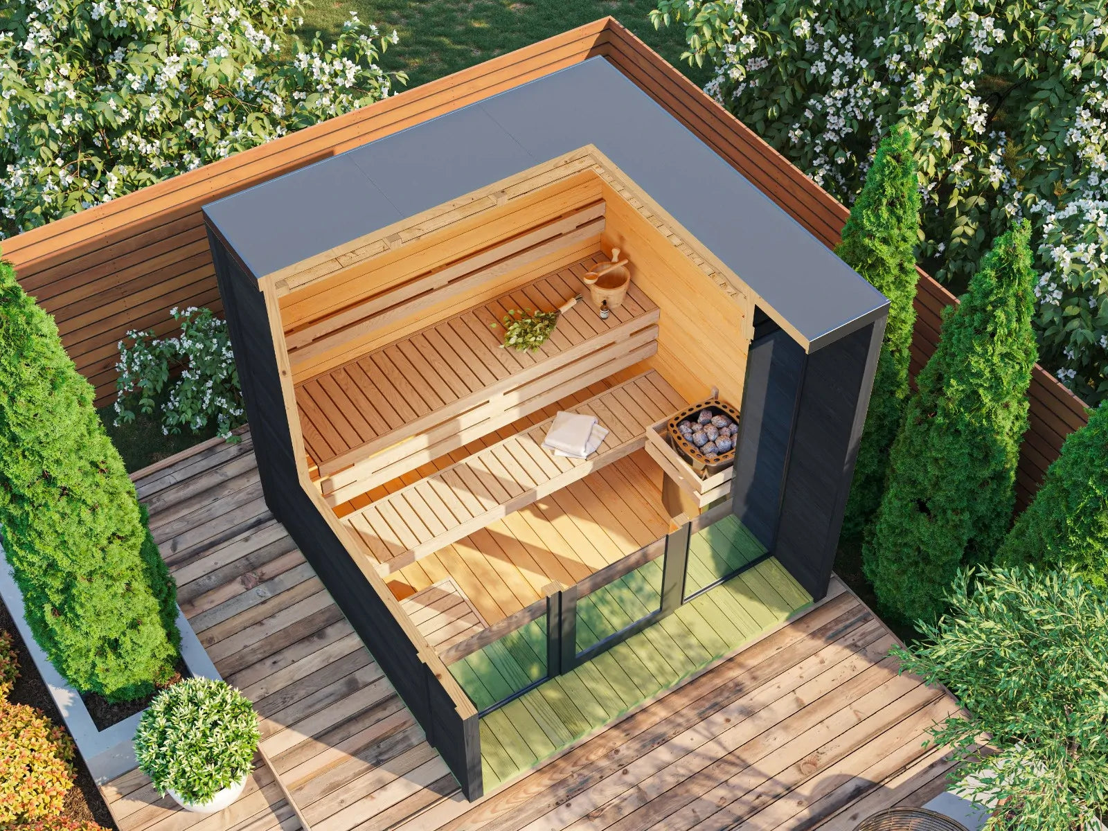 Black Mirror Sauna XS | 5m2 | 2.5 x 2.5m